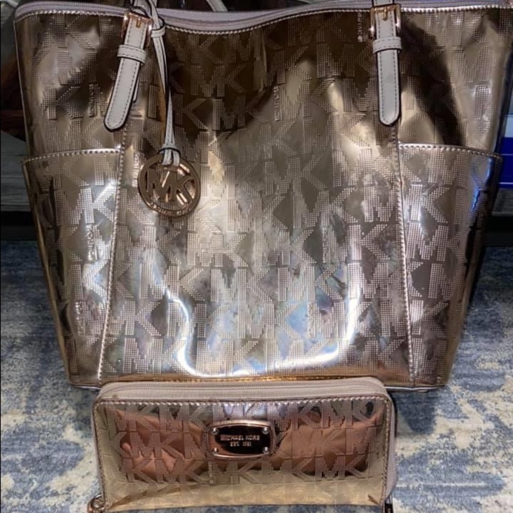 Rose Gold MK purse and wallet